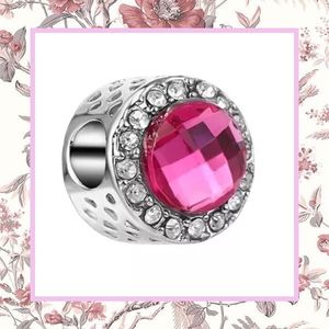 🍒 NEW PINK BLING RHINESTONE BEAD GEM CHARM DIY
